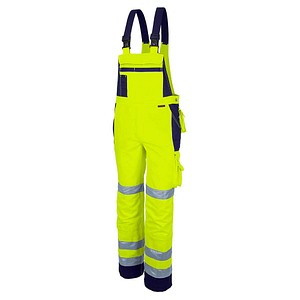 QUALITEX® unisex Warnschutz-Latzhose gelb, marine Größe 102 von QUALITEX®