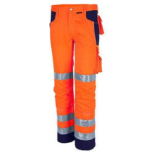 QUALITEX® unisex Warnschutzhose orange, marine Größe 110 von QUALITEX®