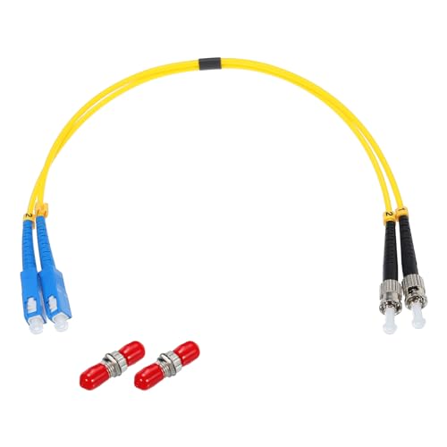 QUARKZMAN 1 Stück 1 Fuß SC-ST/UPC Glasfaser-Patchkabel Single Mode Duplex-Kabel mit 2 Stück ST Simplex-Kupplung LSZH Jumper Glasfaser für Netzwerk-Transceiver Instrumentierung, OS2 Grade von QUARKZMAN