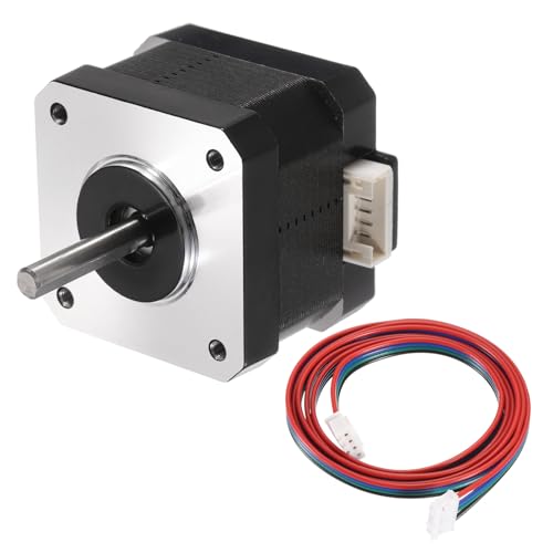 QUARKZMAN 1 Stück Nema 17 Schrittmotor 42x42x34MM Bipolar 1.3A/3.1V 0.28N.M 42 Motor 2 Phasen Servomotor 1.12 Grad 4-Lead mit XH2.54 Kabel und Stecker für 3D-Drucker CNC-Maschine DIY von QUARKZMAN