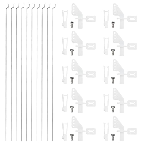 QUARKZMAN 10 Stück 304 Edelstahl 1,2x260mm Z-Stangen Teile, 10 Stück Nylon Steuerhörner für DIY RC Auto Boot Flugzeug Hubschrauber Modell Ersatz, Silber QUARKZMAN 10 Stück 304 Edelstahl 1,2x260mm Z-Stangen Teile, 10 Stück Nylon Steuerhörner für DIY RC Auto Boot Flugzeug Hubschrauber Modell Ersatz, Silber von QUARKZMAN