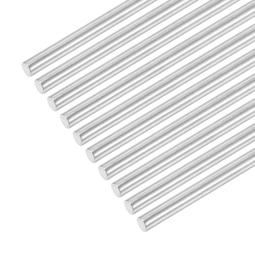QUARKZMAN 10 Stück Edelstahlstäbe 5 mm x 420 mm 304 Edelstahl V2A Rundstäbe Rundstangen Metallstange Stabstahl Vollrundstab Rundstahl Rundstab für DIY Handwerk Modellauto Flugzeug Geländer von QUARKZMAN