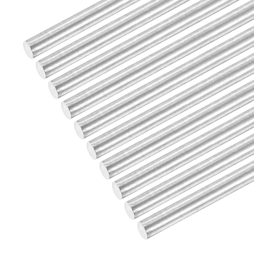 QUARKZMAN 10 Stück Edelstahlstäbe 6 mm x 120 mm 304 Edelstahl V2A Rundstäbe Rundstangen Metallstange Stabstahl Vollrundstab Rundstahl Rundstab für DIY Handwerk Modellauto Flugzeug Geländer von QUARKZMAN