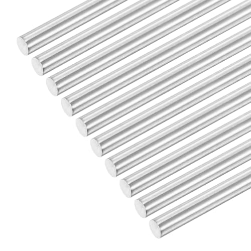 QUARKZMAN 10 Stück Edelstahlstäbe 8 mm x 320 mm 304 Edelstahl V2A Rundstäbe Rundstangen Metallstange Stabstahl Vollrundstab Rundstahl Rundstab für DIY Handwerk Modellauto Flugzeug Geländer von QUARKZMAN