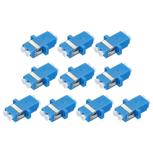 QUARKZMAN 10 Stück Glasfaser Adapter LC auf LC UPC (mit Eisenblech) Kupplung Single Mode Duplex Adapter LC-LC UPC für Netzwerk Internet Verbindung von QUARKZMAN