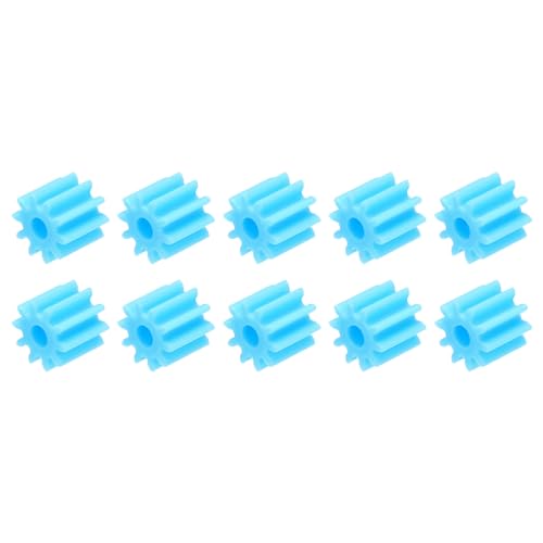 QUARKZMAN 10 Stück Kunststoffzahnräder 10 Zähne Kunststoffwellenzahnräder Modell 102AA Reduktionsgetriebe für RC Auto Modell DIY Roboter, blau Modul 0.5 von QUARKZMAN