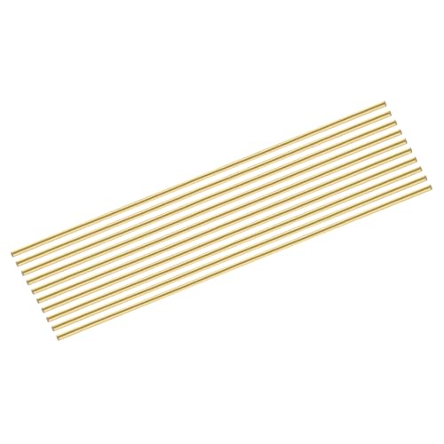 QUARKZMAN 10 Stück Messingstangen (5mm) 0,2 Zoll x (300mm) 11,8 Zoll Messing Vollmaterial Rundstab für Messergriffe Pin DIY Handwerk Modellflugzeug von QUARKZMAN