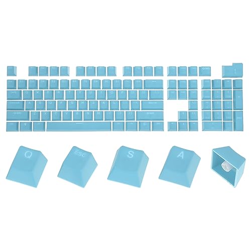 QUARKZMAN 104 Schlüssel PBT Tastenkappe Set OEM Profil Doppelschuss 60% für 61/68/87/98/100/104 Schlüssel Mechanische Tastatur Layout Blau von QUARKZMAN