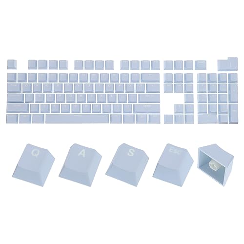 QUARKZMAN 104 Schlüssel PBT Tastenkappe Set OEM Profil Doppelschuss 60% für 61/68/87/98/100/104 Schlüssel Mechanische Tastatur Layout Hell Blau von QUARKZMAN