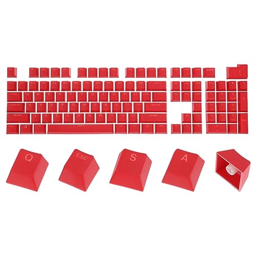 QUARKZMAN 104 Schlüssel PBT Tastenkappe Set OEM Profil Doppelschuss 60% für 61/68/87/98/100/104 Schlüssel Mechanische Tastatur Layout Rot von QUARKZMAN