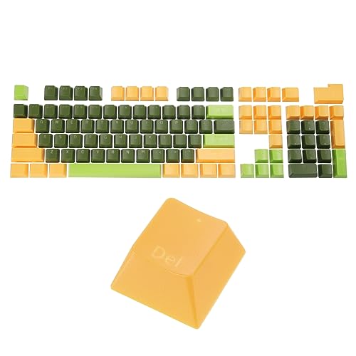 QUARKZMAN 104 Schlüssel Pudding Tastenkappen Set OEM Profil 60 Prozent ABS für Mechanische Tastatur Layout Grün und Armee Grün Doppelschlag von QUARKZMAN