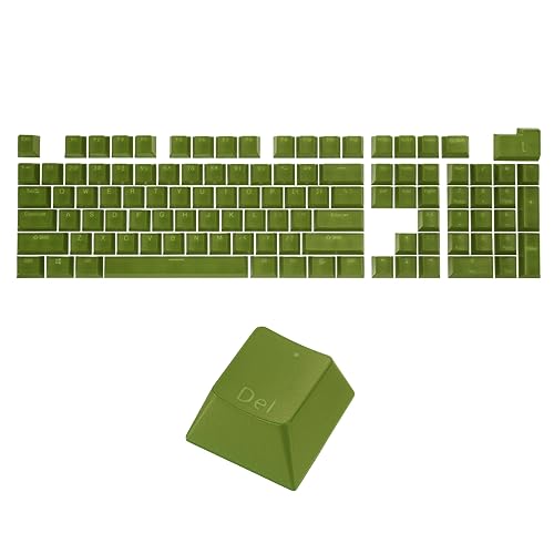 QUARKZMAN 106 Schlüssel Pudding Tastenkappen Set OEM Profil 60 Prozent ABS für Mechanische Tastatur Layout Armee Grün Doppelschlag von QUARKZMAN