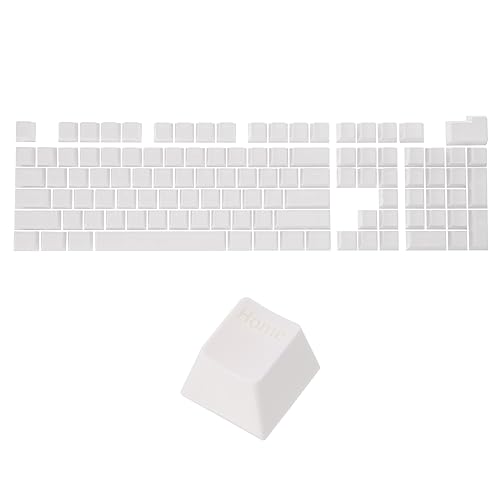 QUARKZMAN 108 Schlüssel Pudding Tastenkappen Set OEM Profil 60 Prozent ABS für Mechanische Tastatur Layout Creme Weiß Doppelschlag von QUARKZMAN