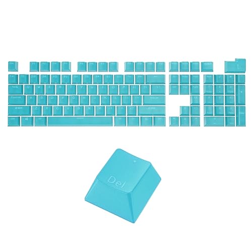 QUARKZMAN 108 Schlüssel Pudding Tastenkappen Set OEM Profil 60 Prozent ABS für Mechanische Tastatur Layout Dunkel Blau Doppelschlag von QUARKZMAN