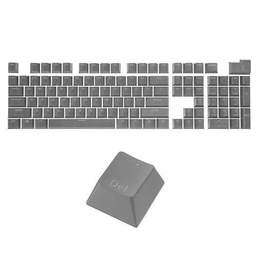 QUARKZMAN 108 Schlüssel Pudding Tastenkappen Set OEM Profil 60 Prozent ABS für Mechanische Tastatur Layout Grau Doppelschlag von QUARKZMAN