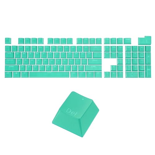 QUARKZMAN 108 Schlüssel Pudding Tastenkappen Set OEM Profil 60 Prozent ABS für Mechanische Tastatur Layout Minz Grün Doppelschlag von QUARKZMAN