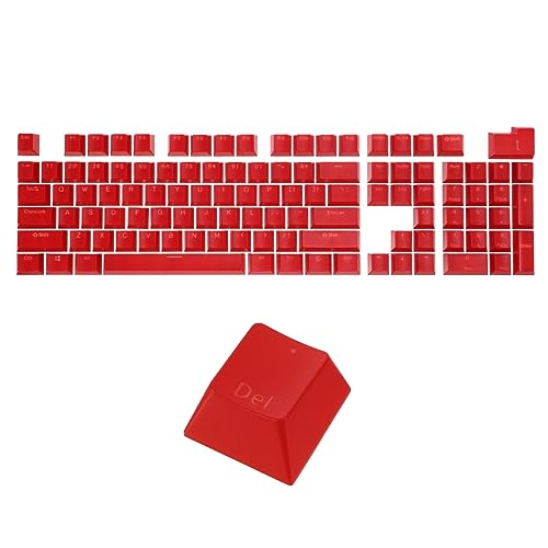 QUARKZMAN 108 Schlüssel Pudding Tastenkappen Set OEM Profil 60 Prozent ABS für Mechanische Tastatur Layout Rot Doppelschlag von QUARKZMAN
