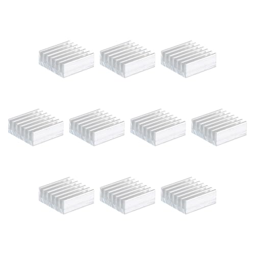 QUARKZMAN 10Stk 14x14x6mm Kühlkörper Aluminium Kühler Kühlkörper Kühlung mit Thermal Blau Aufkleber für Chip CPU Transistor FET IC Verstärker Weiß von QUARKZMAN