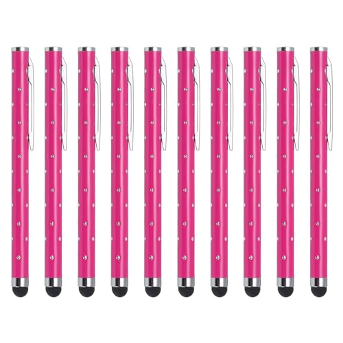 QUARKZMAN 10Stk Glitzer Strass Stylus Stifte für Touchscreens Universal Metall Kapazitiver Stift für Handy Alle Kapazitiven Touchscreen Geräte Rosenrot QUARKZMAN 10Stk Glitzer Strass Stylus Stifte für Touchscreens Universal Metall Kapazitiver Stift für Handy Alle Kapazitiven Touchscreen Geräte Rosenrot von QUARKZMAN