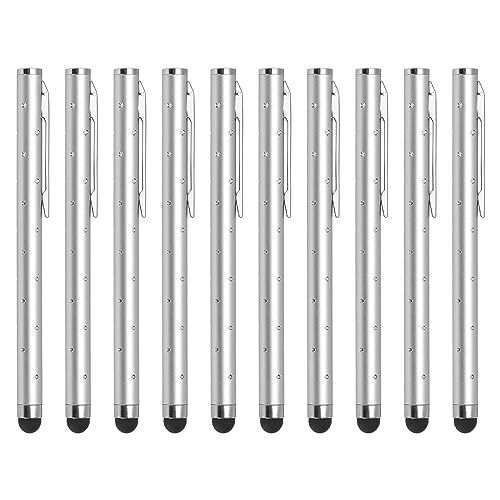 QUARKZMAN 10Stk Glitzer Strass Stylus Stifte für Touchscreens Universal Metall Kapazitiver Stift für Handy Alle Kapazitiven Touchscreen Geräte Silber QUARKZMAN 10Stk Glitzer Strass Stylus Stifte für Touchscreens Universal Metall Kapazitiver Stift für Handy Alle Kapazitiven Touchscreen Geräte Silber von QUARKZMAN