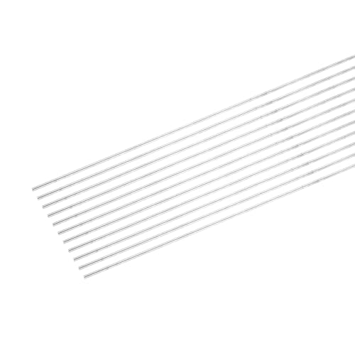 QUARKZMAN 11 Stück Aluminium Rundstab 2mm x 200mm 6061 Aluminium Stange Massivmetall Drehbank Stab Lager für DIY Handwerk Modellauto (Silberton) von QUARKZMAN