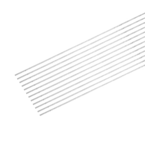 QUARKZMAN 12 Stück Aluminium Rundstab 3mm x 150mm 6061 Aluminium Stange Massiv Metall Drehbank Stab Lager für DIY Handwerk Modellauto (Silberton) von QUARKZMAN