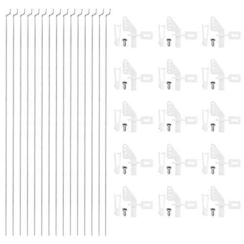QUARKZMAN 15 Stück 304 Edelstahl 1,2x210mm Z-Stangen Teile, 15 Stück Nylon Steuerhörner für DIY RC Auto Boot Flugzeug Hubschrauber Modell Ersatz, Silber QUARKZMAN 15 Stück 304 Edelstahl 1,2x210mm Z-Stangen Teile, 15 Stück Nylon Steuerhörner für DIY RC Auto Boot Flugzeug Hubschrauber Modell Ersatz, Silber von QUARKZMAN