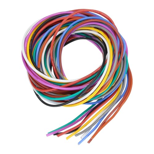 QUARKZMAN 18 Gauge PVC Anschlussdraht 1,5m/5ft 18AWG flexibler Elektrodraht Spule Ul1007 verzinntes Kupferlitzenkabel 10 Farben, 0,23cm Durchmesser für Modellflugzeuge von QUARKZMAN