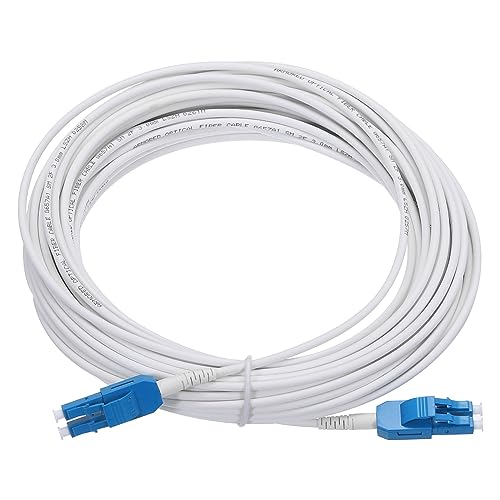 QUARKZMAN 1Stk 49.2Ft Einzeln Mode Uniboot Duplex OS2 Glasfaser Patch Kabel LSZH LC/UPC-LC/UPC Verstärkte Drahtbrücke Optik Weiß für Glasfaser LAN Netzwerke von QUARKZMAN