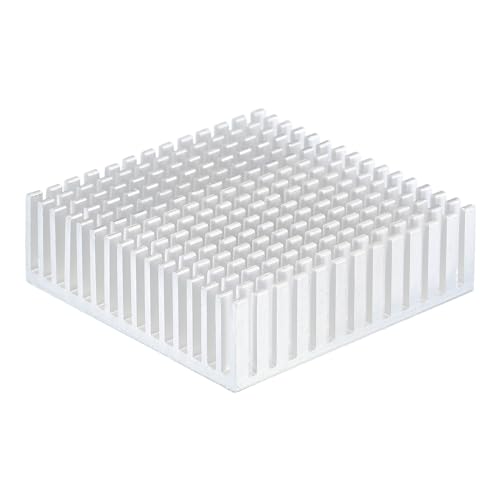 QUARKZMAN 1Stk 50x50x15mm Kühlkörper Aluminium Kühler Kühlkörper Kühlung mit Thermal Blau Aufkleber für Chip CPU Transistor FET IC Verstärker Weiß von QUARKZMAN