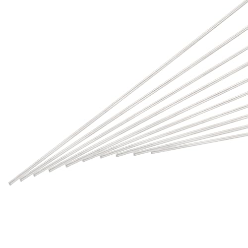 QUARKZMAN 1mm x 200mm Edelstahl Rundstab, Metall Massivwelle Stangen Drehbankstange für DIY Bastelprojekte Modellauto Hubschrauber Flugzeug 10 Stück von QUARKZMAN