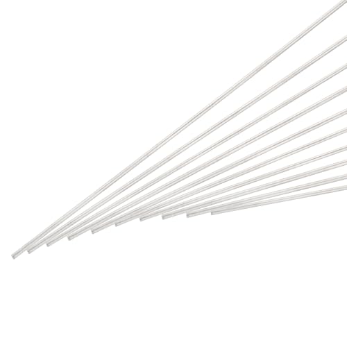 QUARKZMAN 1mm x 300mm Edelstahl Rundstab, Metall Massivwelle Stangen Drehbankstange für DIY Bastelprojekte Modellauto Hubschrauber Flugzeug 10 Stück von QUARKZMAN