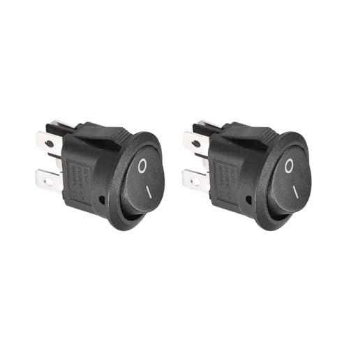 QUARKZMAN 2 Stück 4 Stifte 2 Position Wippen Kippschalter 125V / 10A Runde Boot Wippschalter Snap für Auto Boot Haushaltsgeräte Schwarz von QUARKZMAN