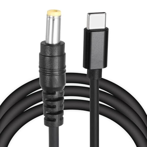 QUARKZMAN 2 Stück 5FT USB C zu DC PD Power Fast Charging Kabel, 5,5mm x 2,5mm 65W/12V DC Power Kabel, Typ C Eingang 3A Adapter Jack Konverter Schreibtischlampe (Schwarz) von QUARKZMAN