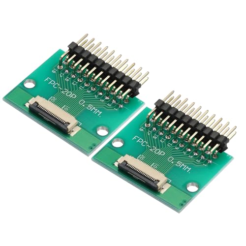 QUARKZMAN 2 Stück FFC FPC Connector Board 20 Pin 0,5 mm Buchse auf 2,54 mm Doppelreihiger rechtwinkliger Stiftleistenadapter, PCB-Konverterplatine für DVD TV/Digitalkameras/Laptops QUARKZMAN 2 Stück FFC FPC Connector Board 20 Pin 0,5 mm Buchse auf 2,54 mm Doppelreihiger rechtwinkliger Stiftleistenadapter, PCB-Konverterplatine für DVD TV/Digitalkameras/Laptops von QUARKZMAN