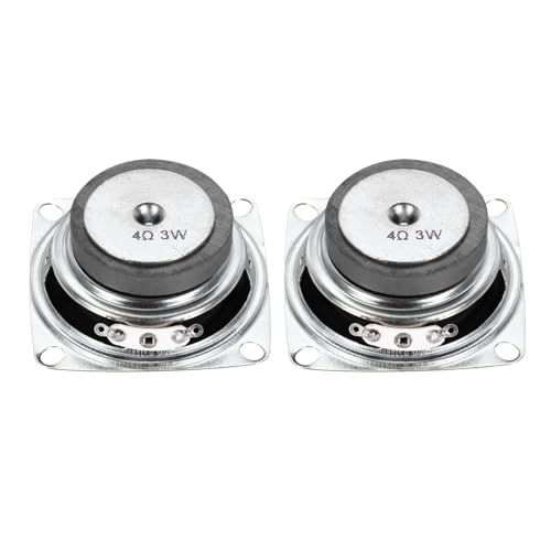 QUARKZMAN 2 Stücke 3W 4 Ohm Kleine Lautsprecher Metallgehäuse Quadratisch Außen Mikromagnet Lautsprecher für Mini Lautsprecher DVD EVD Multimedia Mobile Tragbare Werbemaschine von QUARKZMAN