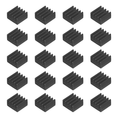 QUARKZMAN 20Stk 9x9x5mm Kühlkörper Aluminium Kühler Kühlkörper Kühlung mit Fester Aufkleber für Chip CPU Leistungstransistor FET IC Leistungsverstärker Schwarz von QUARKZMAN