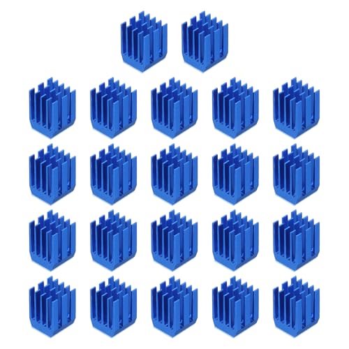 QUARKZMAN 22Stk 9x9x12mm Kühlkörper Aluminium Kühler Kühlkörper Kühlung mit Thermal Blau Aufkleber für Chip CPU Transistor FET IC Verstärker Blau von QUARKZMAN