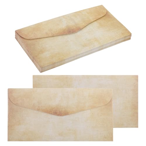 QUARKZMAN 24 Packungen Umschläge Vintage Briefpapier Altpapier Braun Gelbe Markierungen Briefpapier Altes Modepapier zum Briefeschreiben, Einladungen, Hochzeit-9 x 4 Zoll QUARKZMAN 24 Packungen Umschläge Vintage Briefpapier Altpapier Braun Gelbe Markierungen Briefpapier Altes Modepapier zum Briefeschreiben, Einladungen, Hochzeit-9 x 4 Zoll von QUARKZMAN