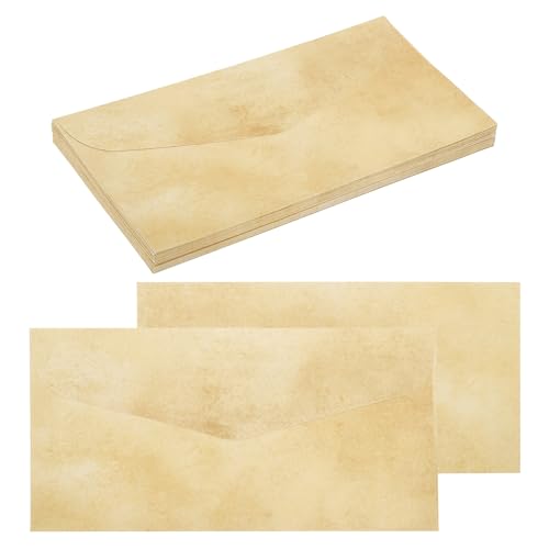 QUARKZMAN 24 Packungen Umschläge Vintage Briefpapier Papier Erdgelb Briefpapier Altes Papier zum Briefeschreiben, Einladungen, Hochzeit-9 x 4 Zoll QUARKZMAN 24 Packungen Umschläge Vintage Briefpapier Papier Erdgelb Briefpapier Altes Papier zum Briefeschreiben, Einladungen, Hochzeit-9 x 4 Zoll von QUARKZMAN