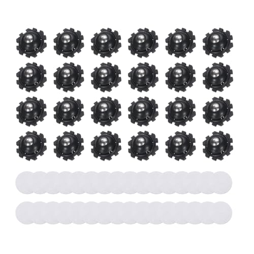 QUARKZMAN 24 Stück Selbstklebende Mini-Lenkrollen 1 Zoll, 360° Schwenkrollen Universal Sticky Low Profile Roller, 1 Stahlkugel für Möbel Lagerbehälter Kleingeräte, Schwarz QUARKZMAN 24 Stück Selbstklebende Mini-Lenkrollen 1 Zoll, 360° Schwenkrollen Universal Sticky Low Profile Roller, 1 Stahlkugel für Möbel Lagerbehälter Kleingeräte, Schwarz von QUARKZMAN