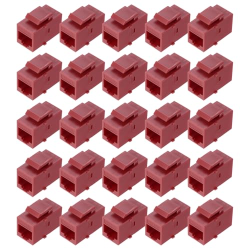 QUARKZMAN 25er Pack RJ45 Ethernet-Kupplung, weiblich zu weiblich Cat6-Kupplung Ethernet-Verlängerungsadapter Netzwerkverbinder für Cat6/Cat5e/Cat5, Rot QUARKZMAN 25er Pack RJ45 Ethernet-Kupplung, weiblich zu weiblich Cat6-Kupplung Ethernet-Verlängerungsadapter Netzwerkverbinder für Cat6/Cat5e/Cat5, Rot von QUARKZMAN