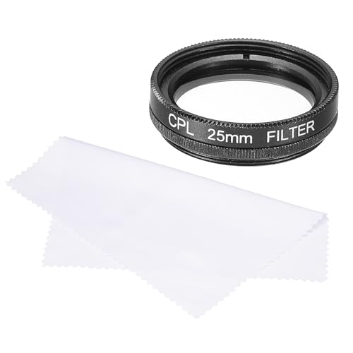 QUARKZMAN 25mm Zirkularer Polarisationsfilter, Doppelseitige Mehrschichtbeschichtungen Polarisationsfilter mit Reinigungstuch für Kameraobjektiv von QUARKZMAN