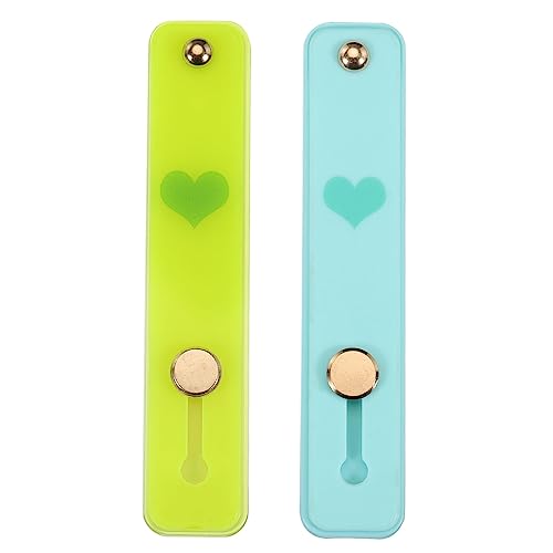 QUARKZMAN 2Stk Handy Schleife Finger Halterung Silikon Handy Riemen Griff Halterung Handy Griff Stand für Meiste Smartphones Himmel Blau Fluoreszierend Gelb von QUARKZMAN