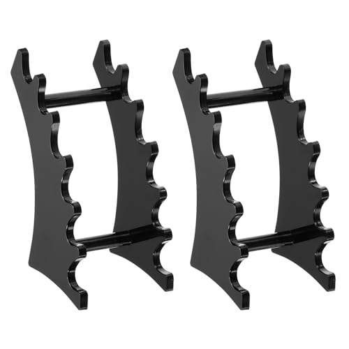 QUARKZMAN 2er Pack Kunststoff-Stifthalter, 6-Fach Acryl-Stiftehalter, Augenbrauenstiftständer, Make-up-Pinsel-Organizer für Büro, Zuhause, Geschäft (horizontal, schwarz) von QUARKZMAN