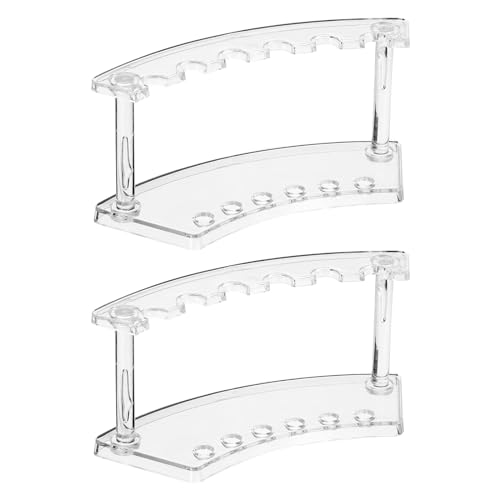 QUARKZMAN 2er Pack Kunststoff-Stifthalter, 6-Fach Acryl-Stiftehalter, Augenbrauenstiftständer, Make-up-Pinsel-Organizer für Büro, Zuhause, Geschäft (vertikal, transparent) von QUARKZMAN