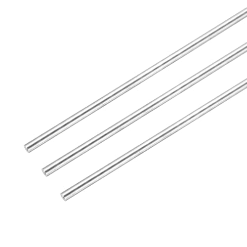 QUARKZMAN 3 Stück Aluminium Rundstab 8mm x 300mm 6061 Aluminium Stange Massiv Metall Drehbank Stab Lager für DIY Handwerk Modellauto (Silberton) von QUARKZMAN