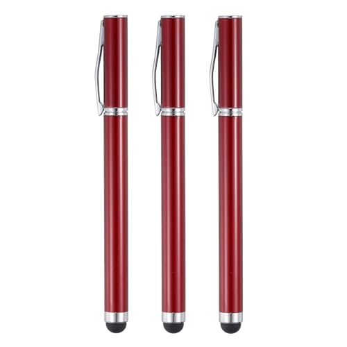 QUARKZMAN 3 Stück Kugelschreiber mit Stylus-Spitze, 2-in-1-Tintenstift und Gummi-Eingabestifte mit feiner Spitze für alle kapazitiven Touchscreens, universell, rot QUARKZMAN 3 Stück Kugelschreiber mit Stylus-Spitze, 2-in-1-Tintenstift und Gummi-Eingabestifte mit feiner Spitze für alle kapazitiven Touchscreens, universell, rot von QUARKZMAN