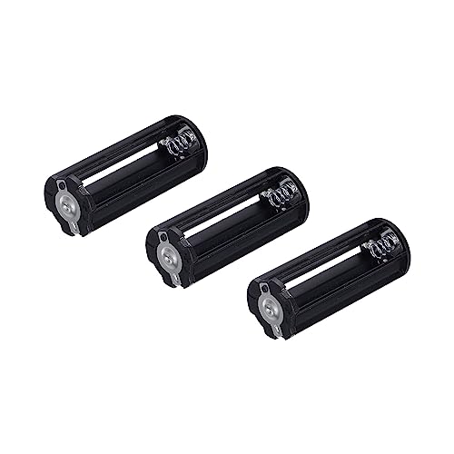 QUARKZMAN 3 x 1.5V AAA Batteriehalter Lagerkoffer Box Adapter x 3Stk Zylinderform Flachkopf für Taschenlampe Lampe RC [Schwarz] von QUARKZMAN