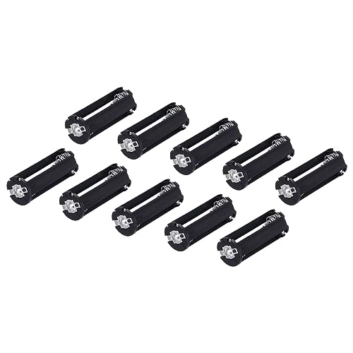 QUARKZMAN 3 x 1.5V AAA Batteriehalter Lagerkoffer Box Adapter x 4Stk Zylinderform Flachkopf für Taschenlampe Lampe RC [Schwarz] von QUARKZMAN